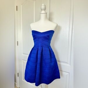 Sans Souci Royal Blue Strapless 3-D Dress